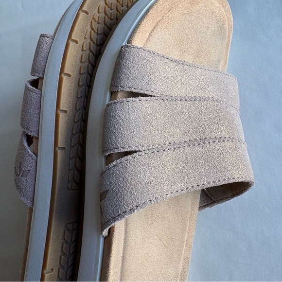 Koolaburra UGG Maerin Nude Metallic Suede Slip-On Slide Womens Comfort Sandals 8 - Picture 11 of 14